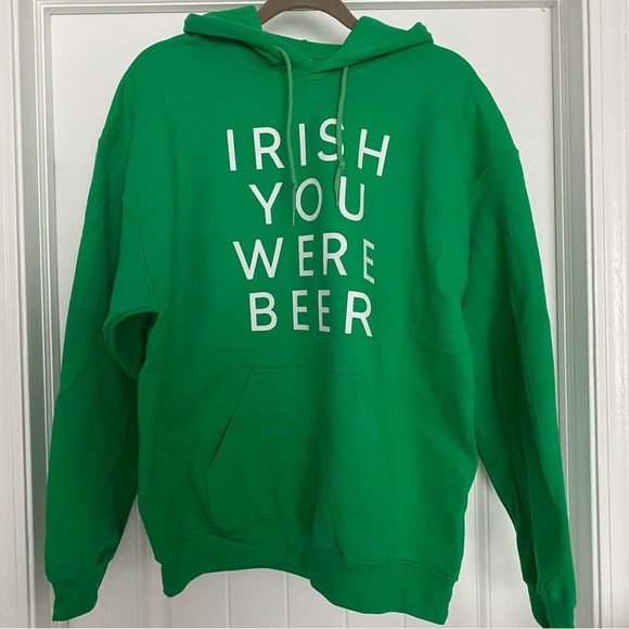 St. Patrick’s Day IRISH YOU WERE BEER Hooded Sweatshirt - Picture 3 of 7